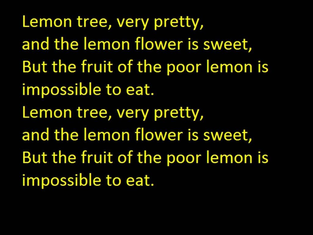 Peter Paul And Mary Lemon Tree Meaning