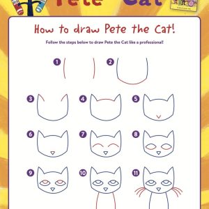 Pete The Cat Line Drawing