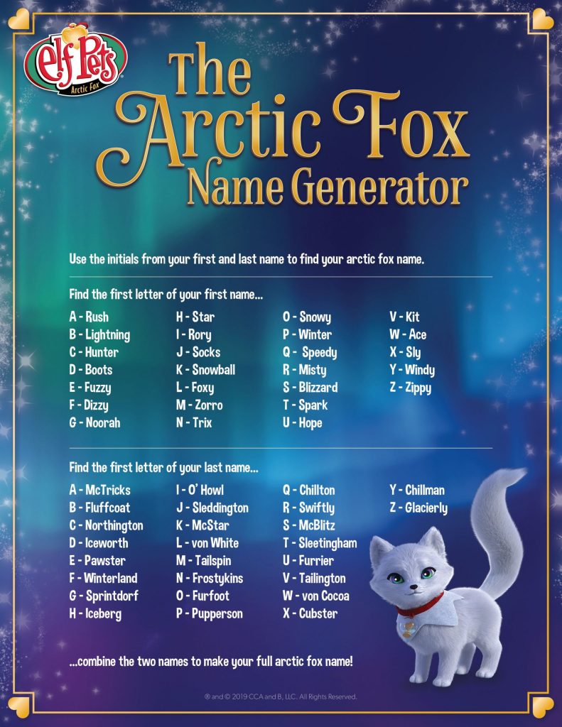 Arctic Fox Pet Names