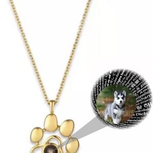 personalized pet photo necklace projection