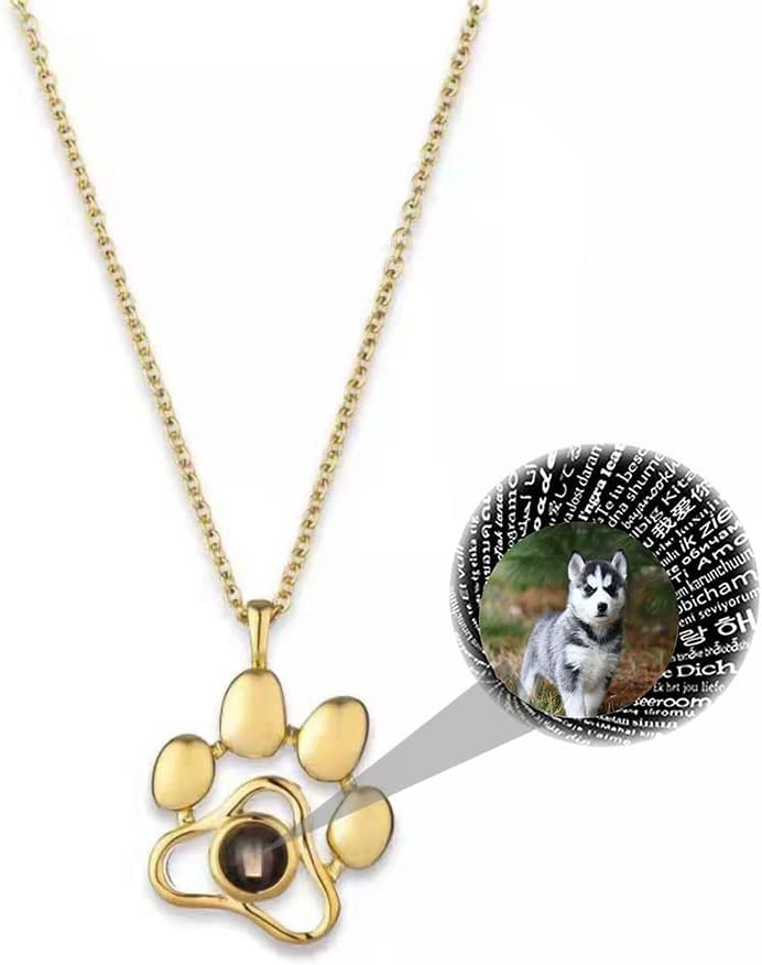 personalized pet photo necklace projection