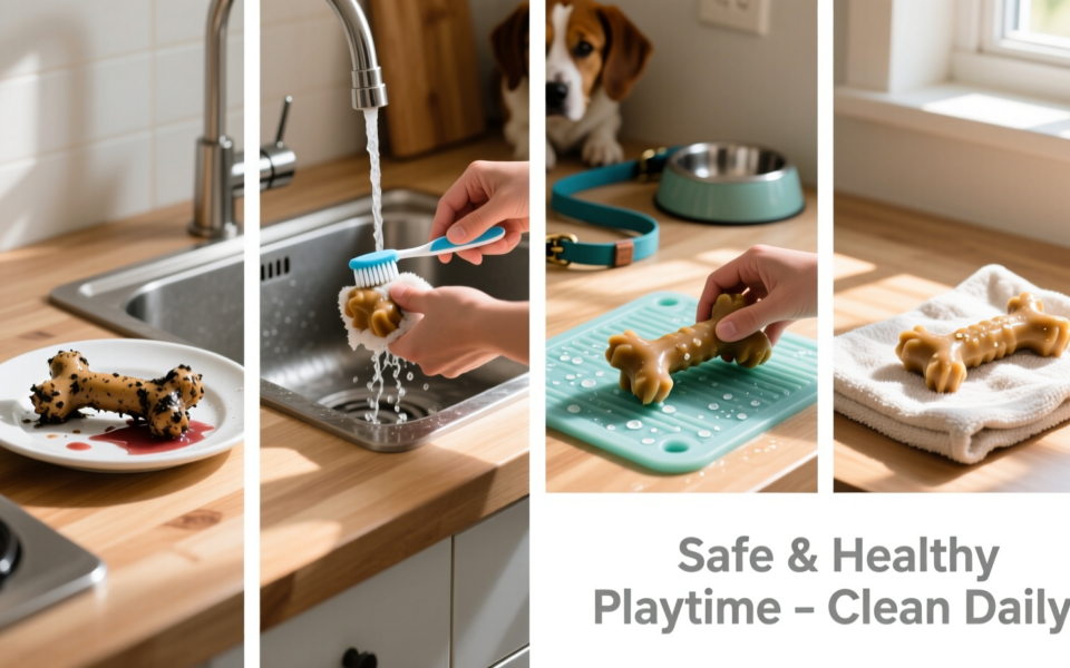 how to clean rubber dog toys safely at home