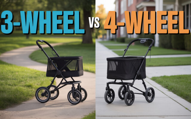 Three-Wheel vs Four-Wheel Dog Stroller: Pros & Cons 15 three wheel vs four wheel dog stroller pros cons